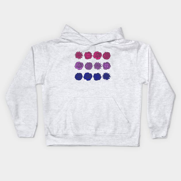 Bisexual Flowers Kids Hoodie by SpectacledPeach